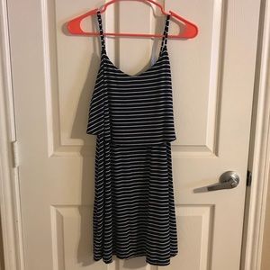 AEO navy and white striped dress
